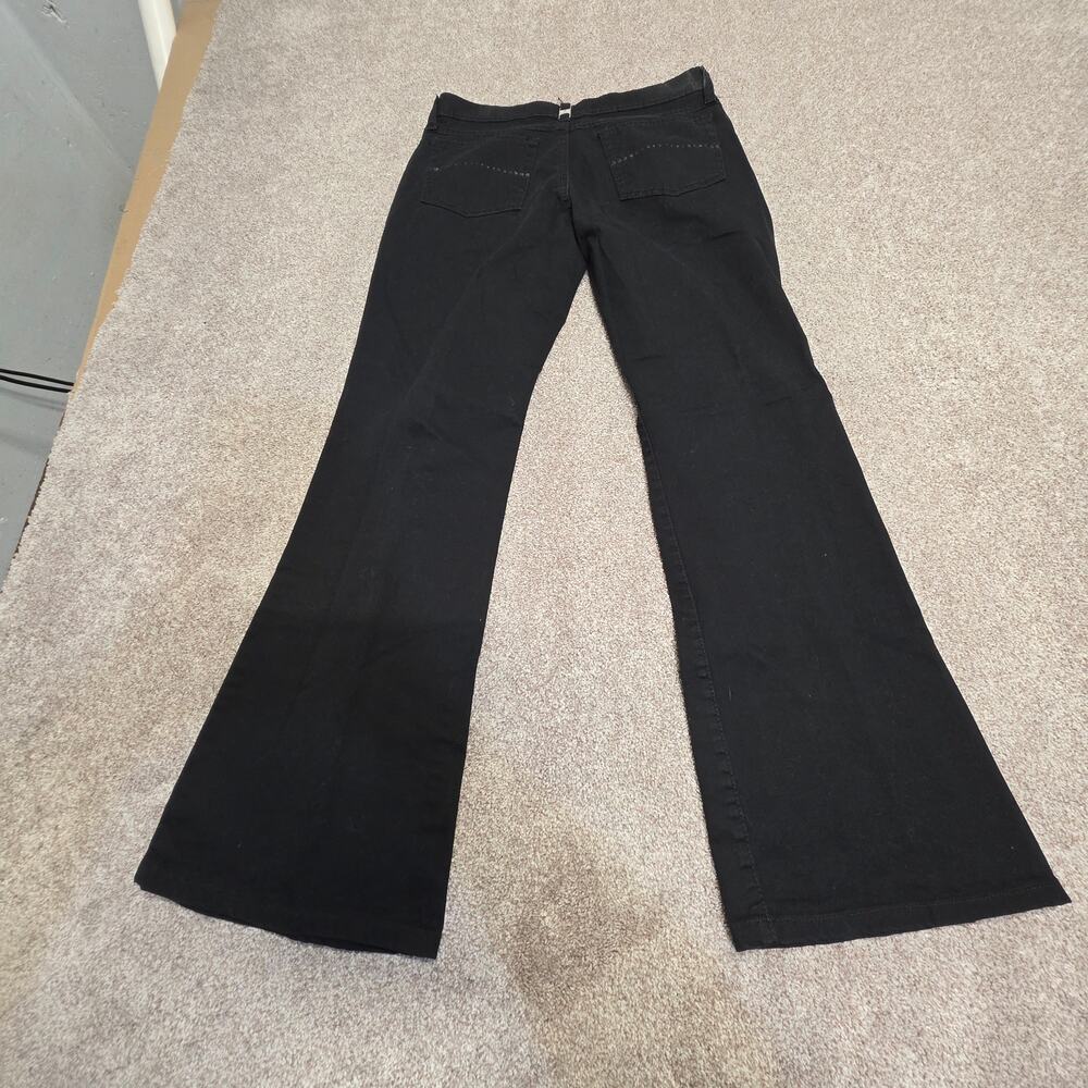 GLO Jeans Black Flare Bootcut Junior Size 7 Rhinestone Pocket Detail Y2K